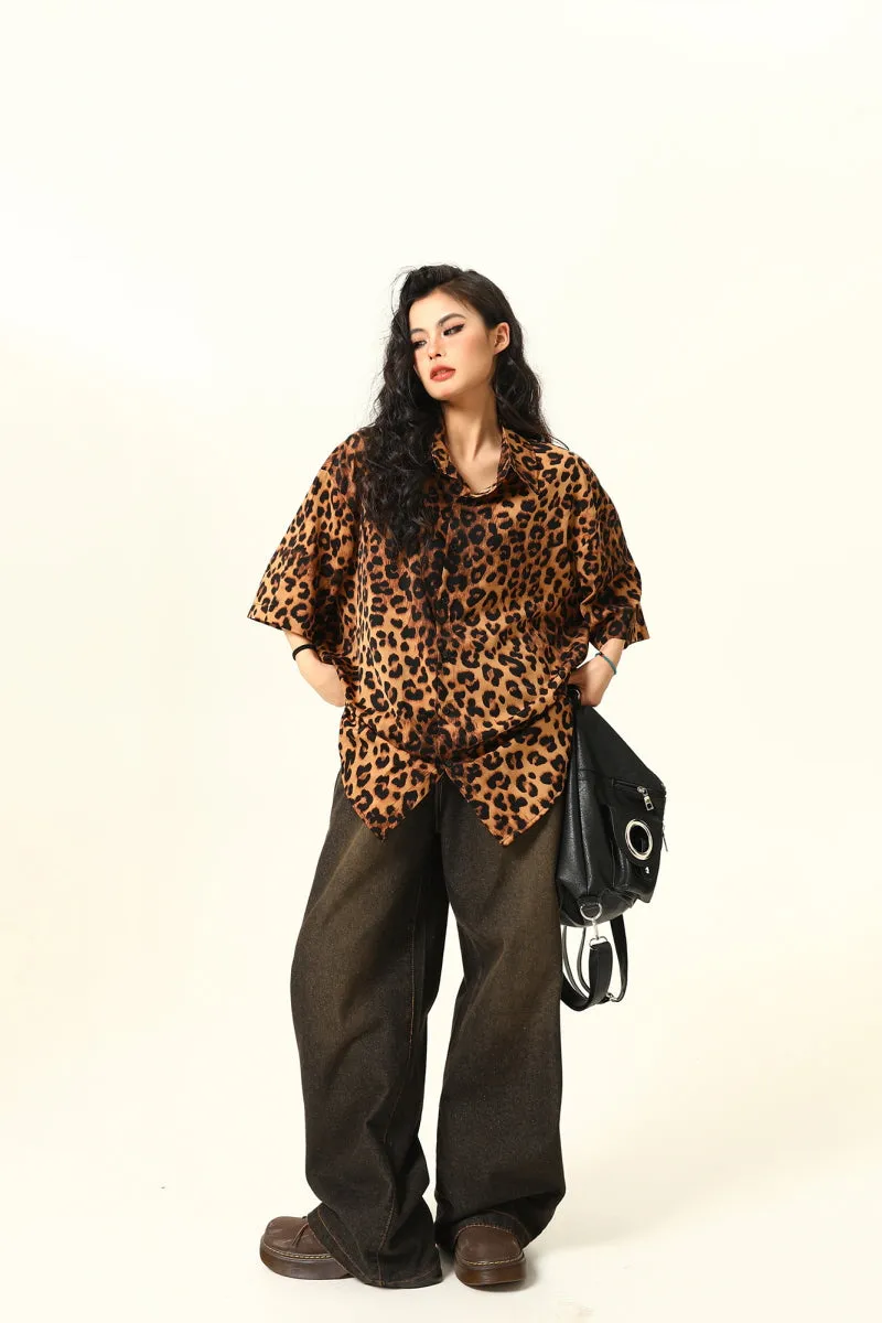 Leopard Print Retro Street Shirt