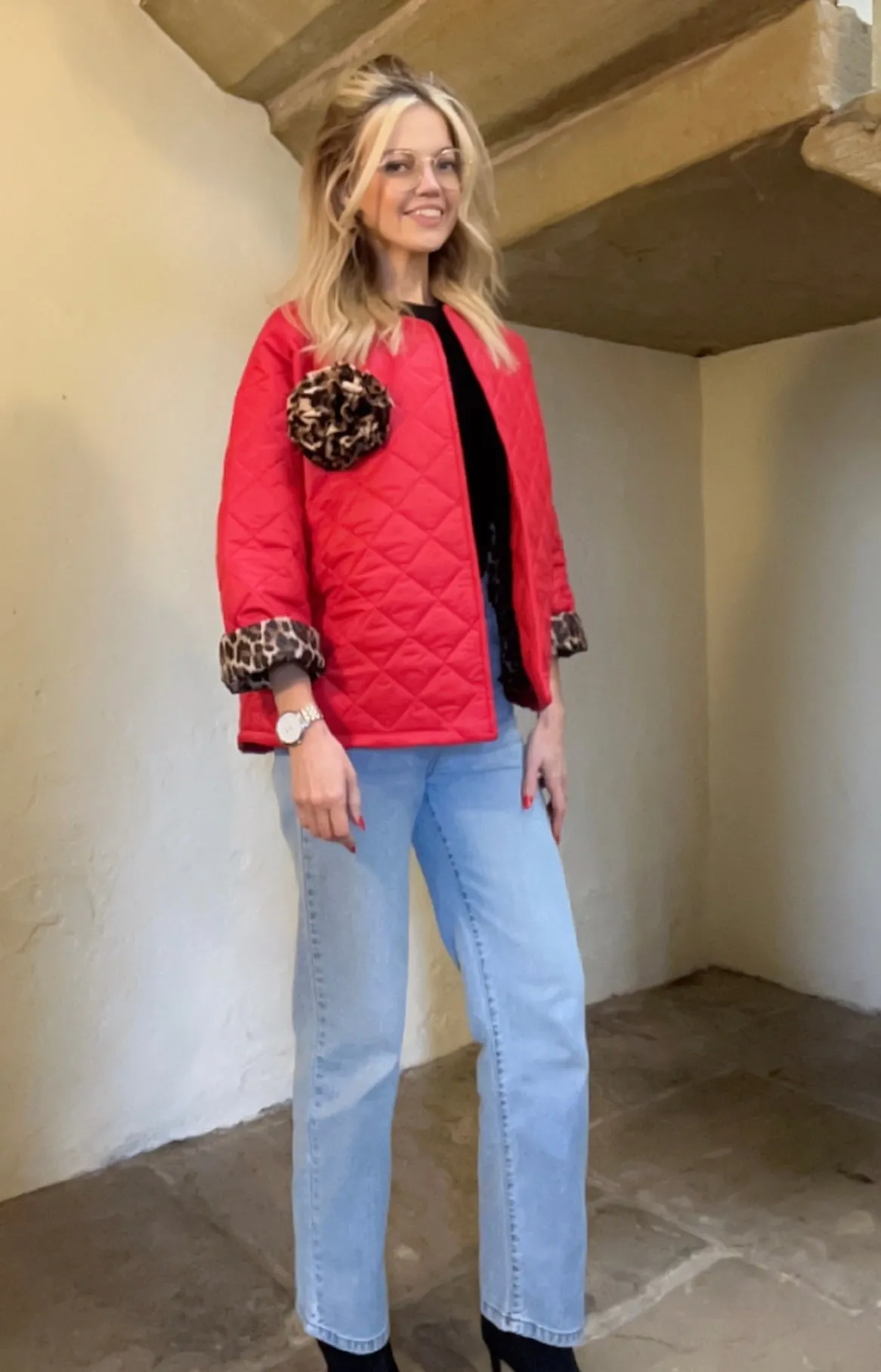 Leopard Waffle Jacket