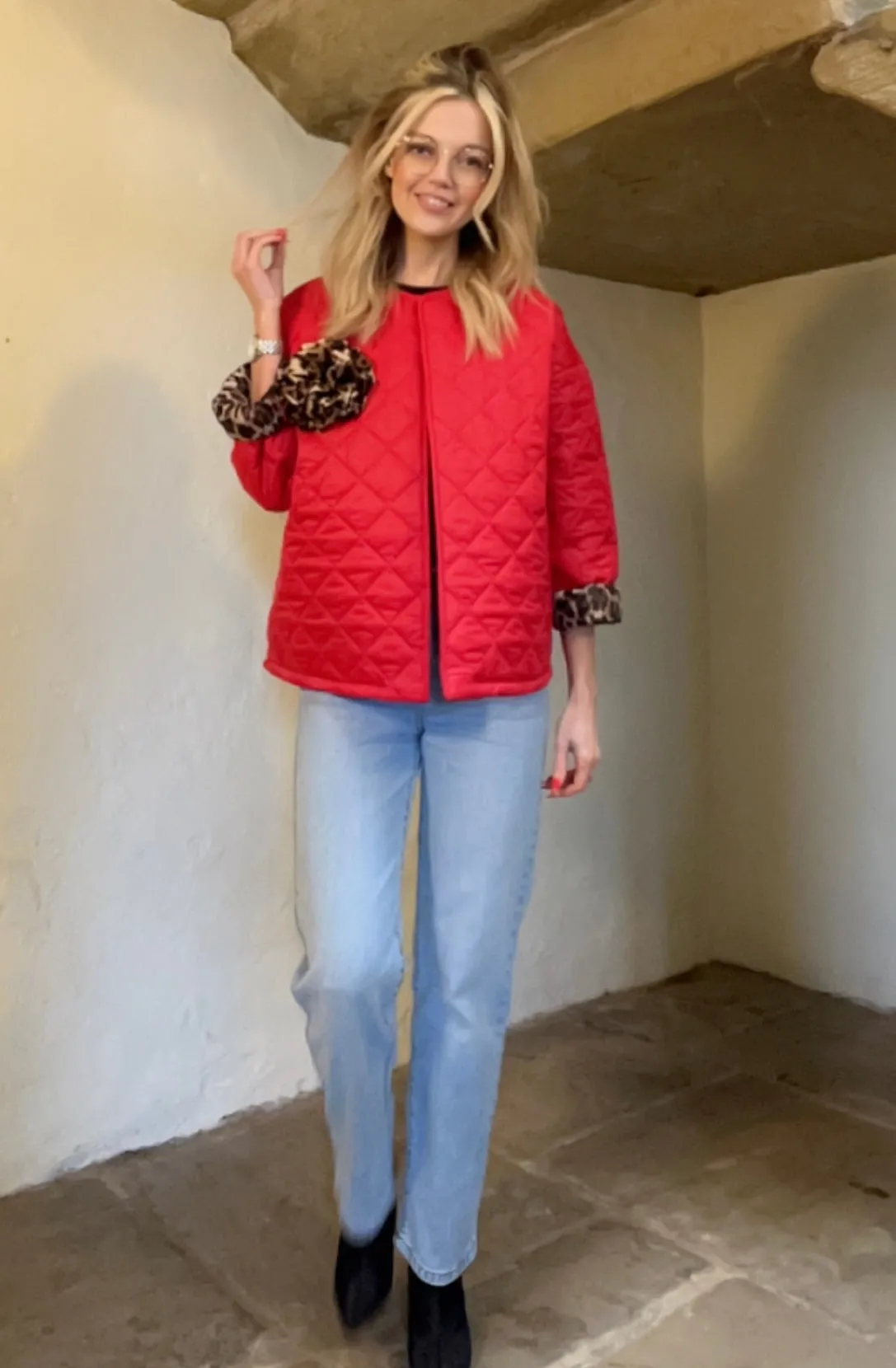 Leopard Waffle Jacket