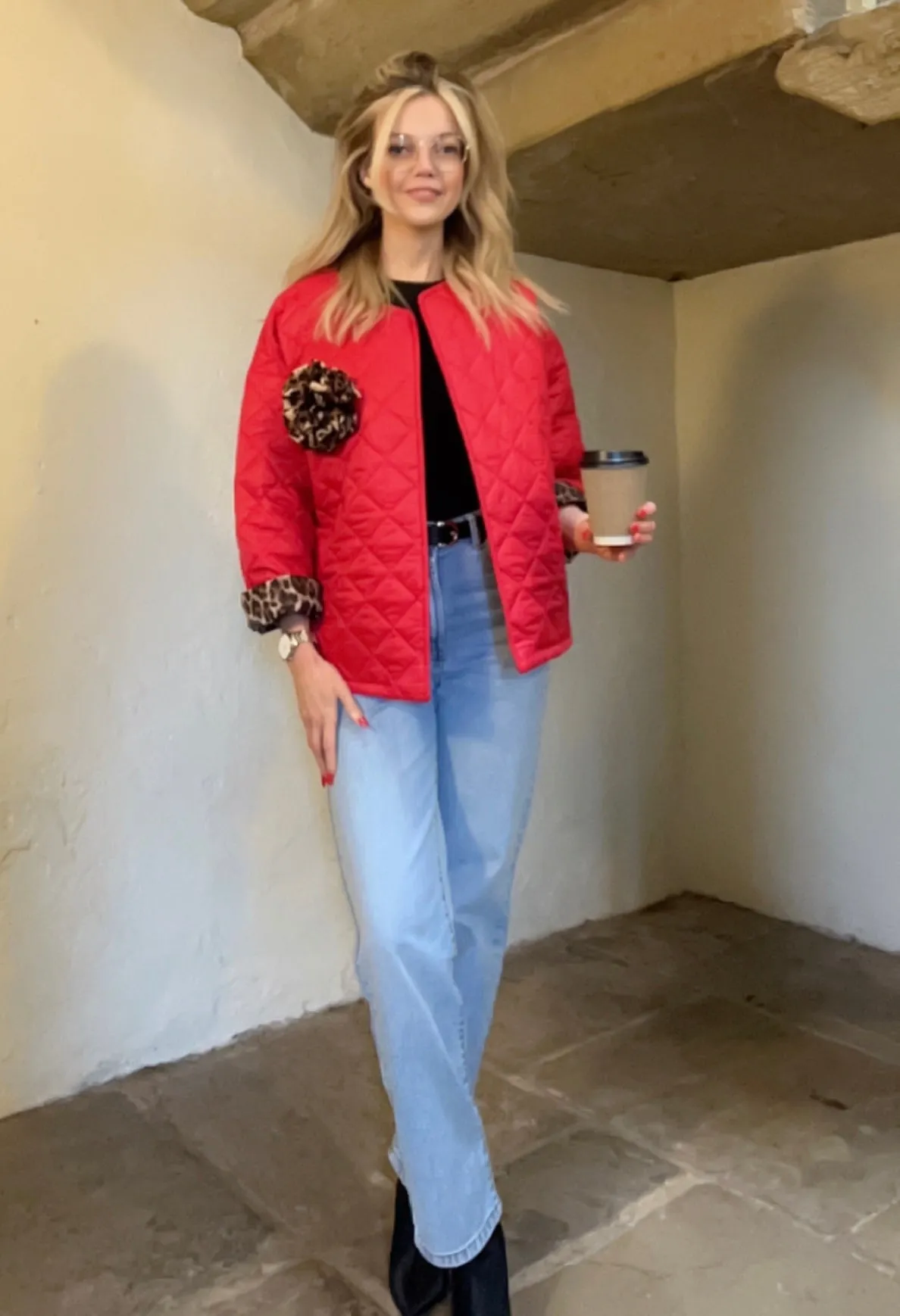 Leopard Waffle Jacket