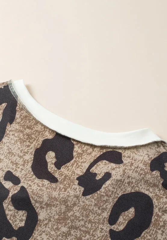 Leopard Women Blouse V-Neck Long Sleeve Casual Women Fashion Tops