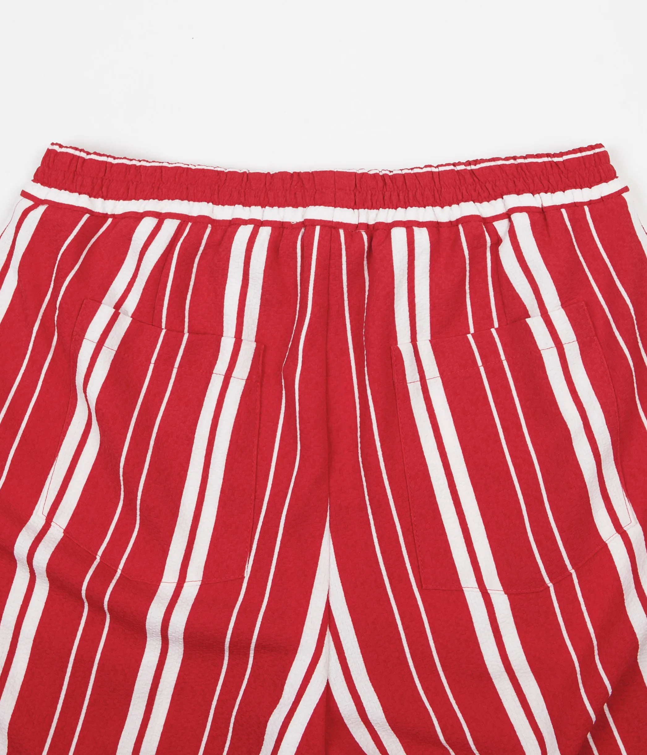 Libertine-Libertine Front Shorts - Off White / Red Stripe