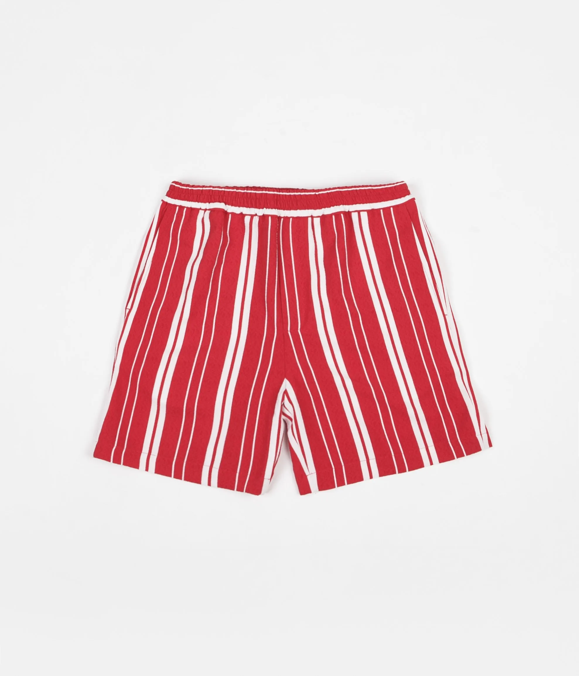 Libertine-Libertine Front Shorts - Off White / Red Stripe