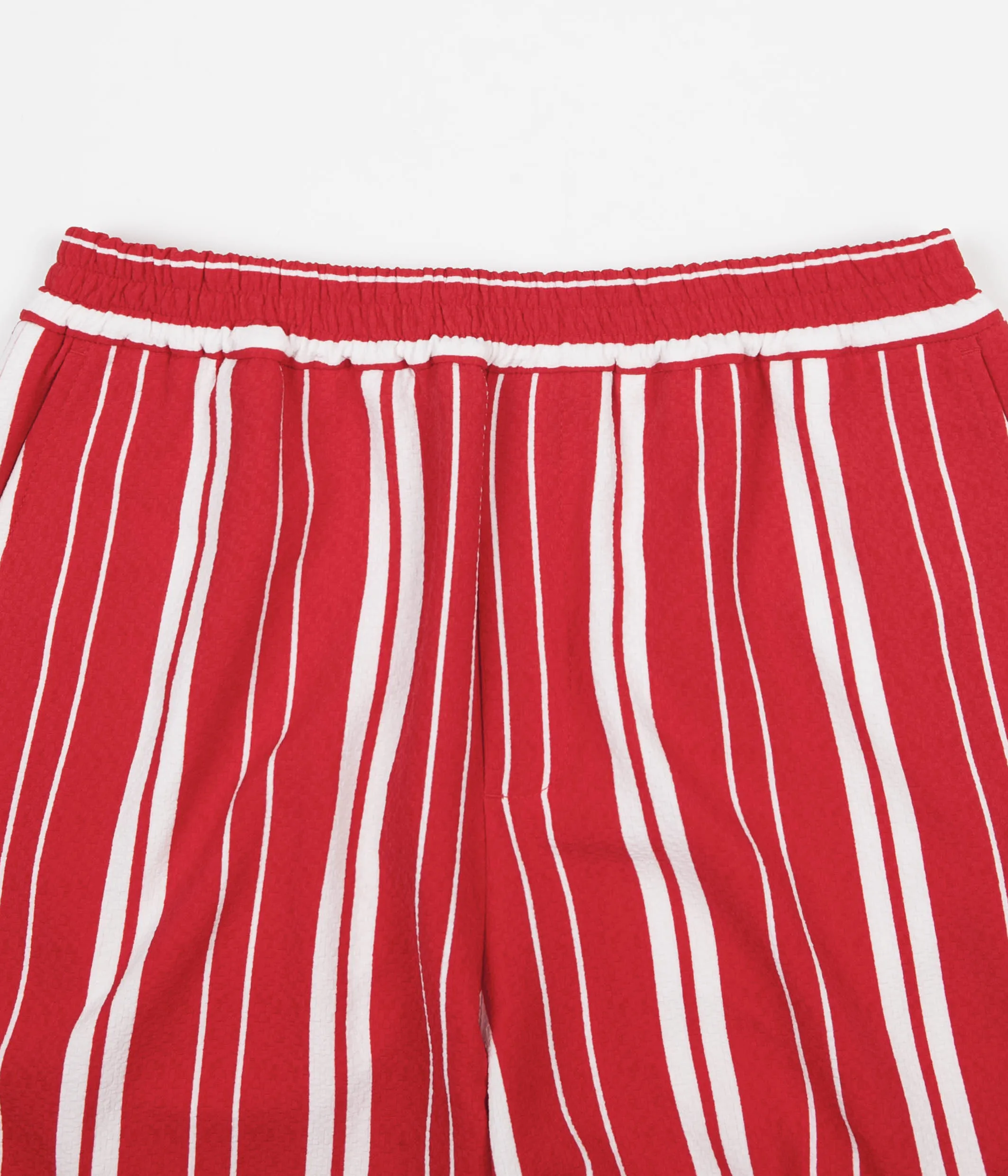 Libertine-Libertine Front Shorts - Off White / Red Stripe