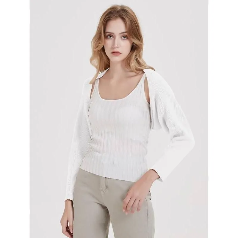 Long Sleeve Knit Crop Top Cardigan