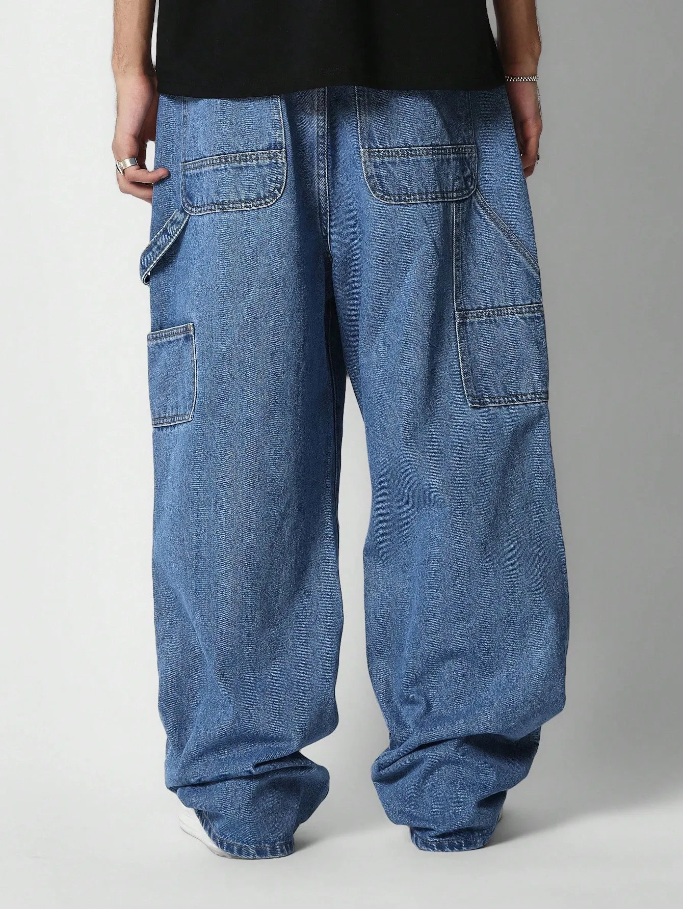Loose Fit Baggy Carpenter Detail Jeans