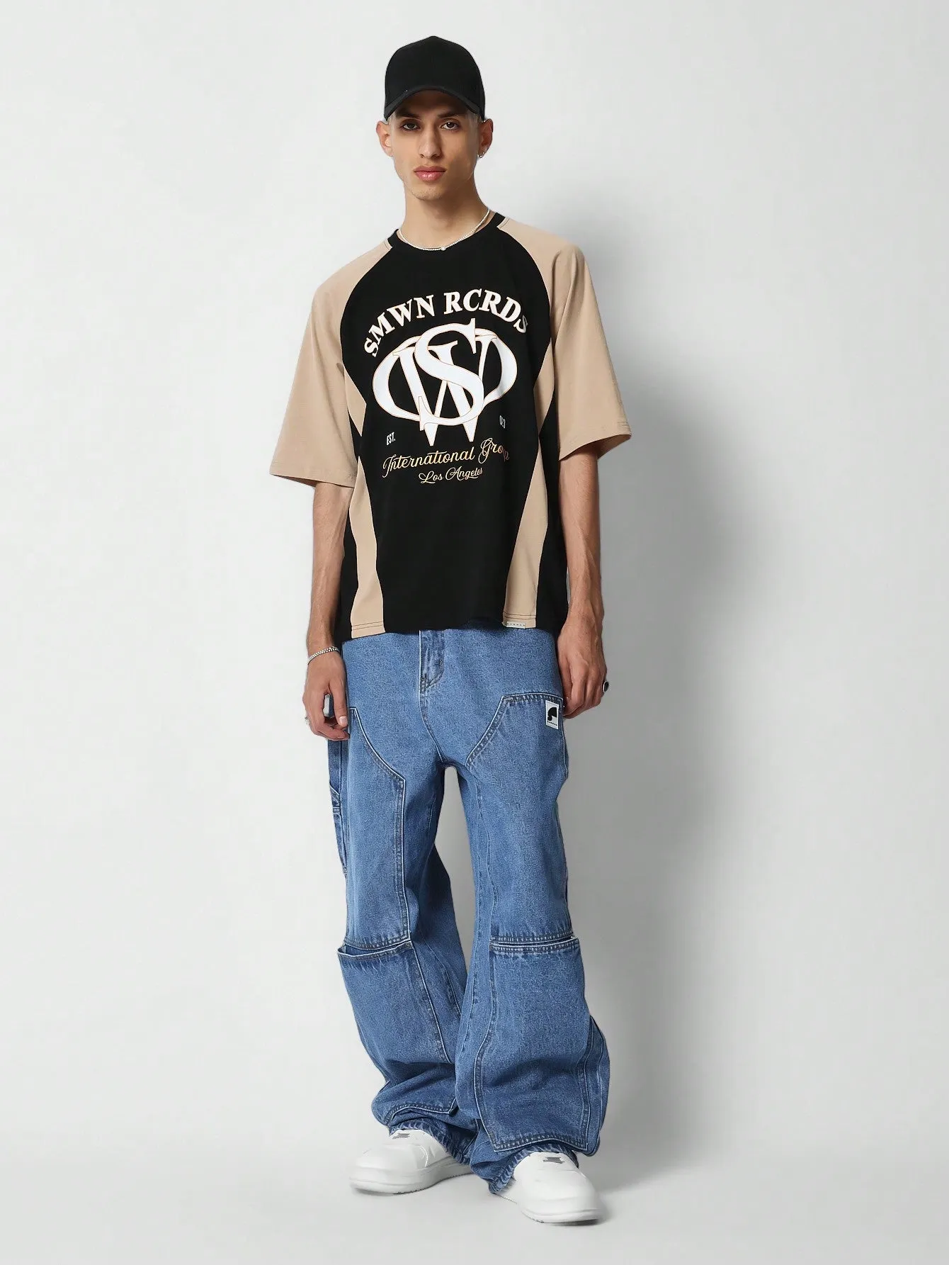 Loose Fit Baggy Carpenter Detail Jeans