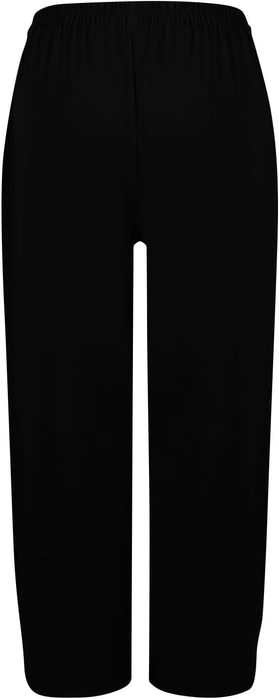Loose Linen Pants for Women Summer High Waisted Wide Legged Pants Palazzo Pant Travel Trouser Pant with Pockets