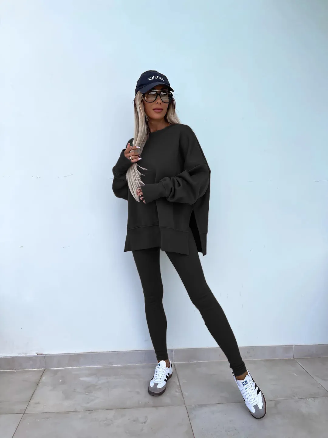 Loose Sweater & Trousers Two Piece