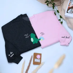 Matching Dinosaur Hoodies or Sweatshirts, Custom Embroidered Gift for Dino Lover