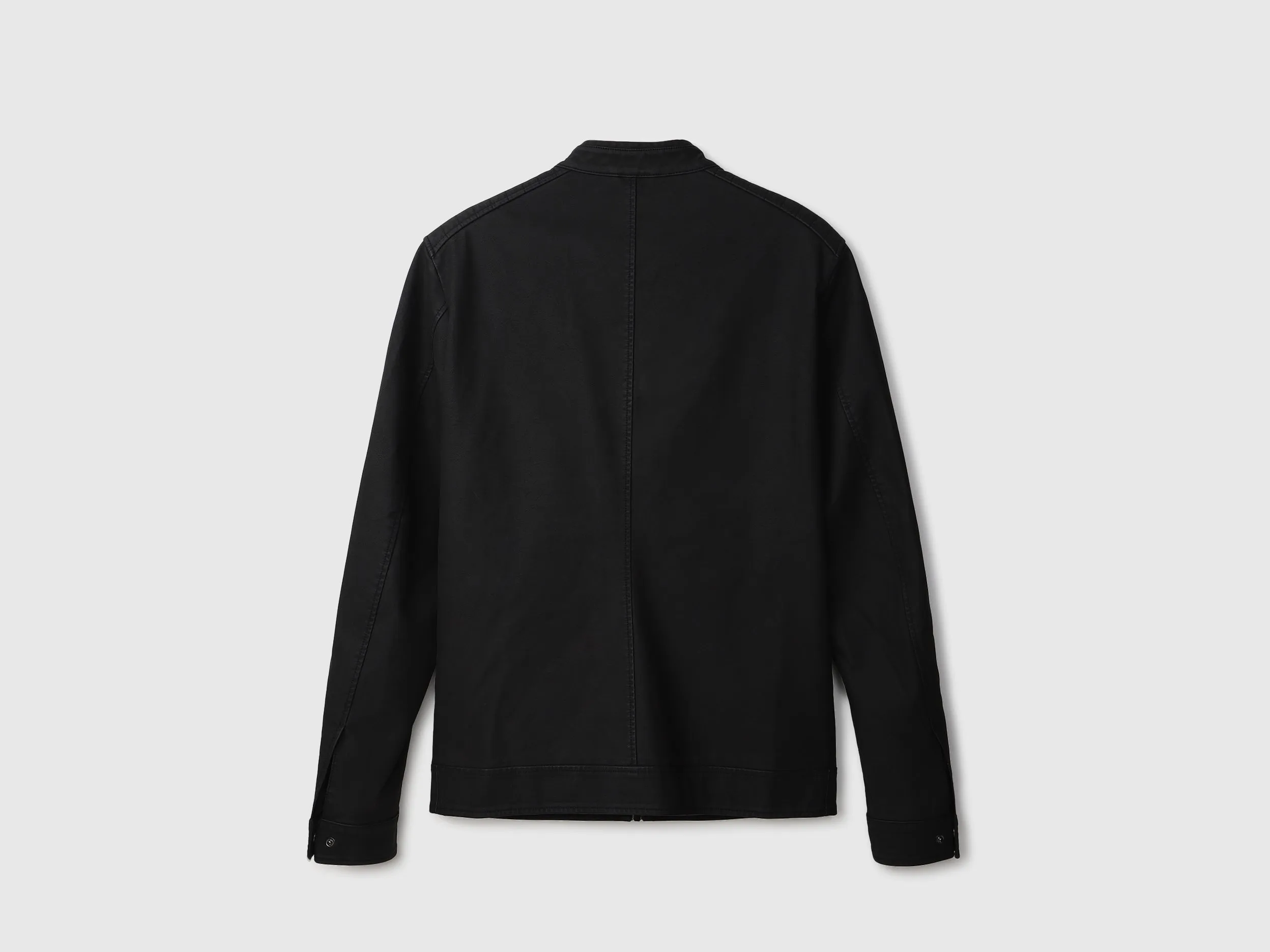 Men Solid Band Collar Jacket