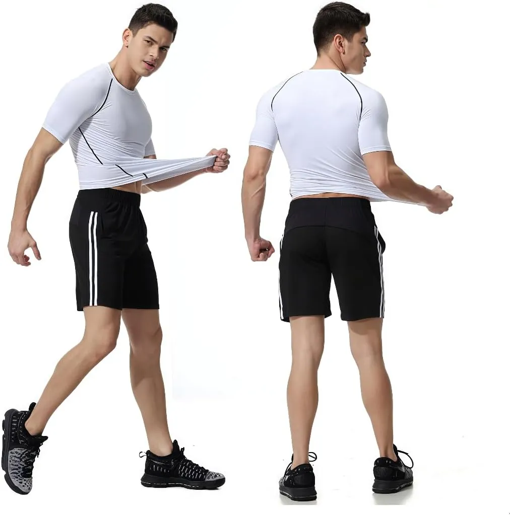 Men's Quick-Dry Workout T-Shirt,Breathable Gym and Running Tee for Basketball and Summer Sports