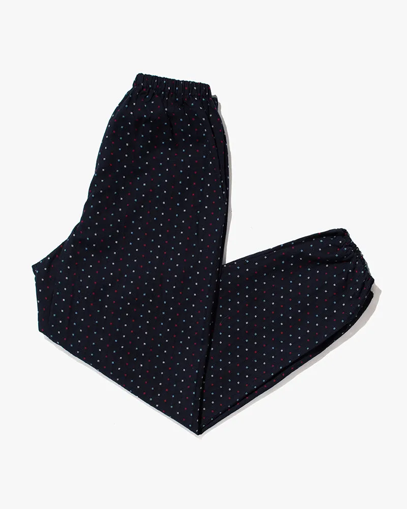 Monpe Pants, Women's, Indigo with White, Red and Blue Squares