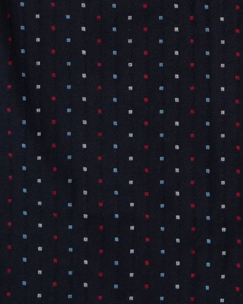 Monpe Pants, Women's, Indigo with White, Red and Blue Squares