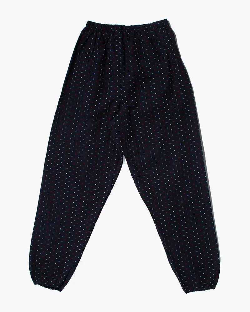 Monpe Pants, Women's, Indigo with White, Red and Blue Squares