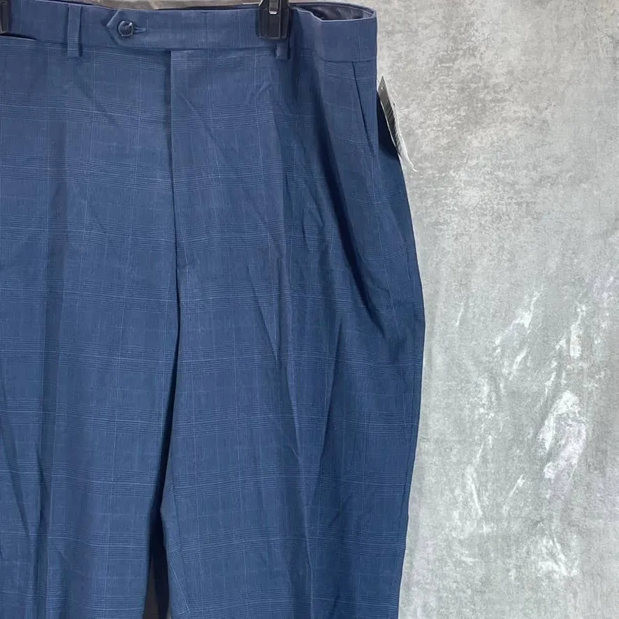 NAUTICA Men's Navy Plaid Modern-Fit Bi-Stretch Suit Pants SZ 41X32