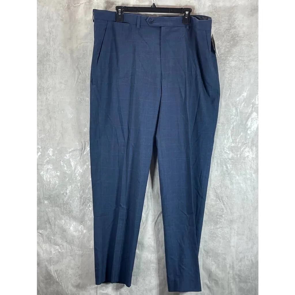 NAUTICA Men's Navy Plaid Modern-Fit Bi-Stretch Suit Pants SZ 41X32