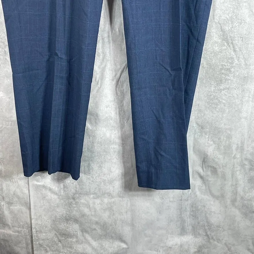 NAUTICA Men's Navy Plaid Modern-Fit Bi-Stretch Suit Pants SZ 41X32