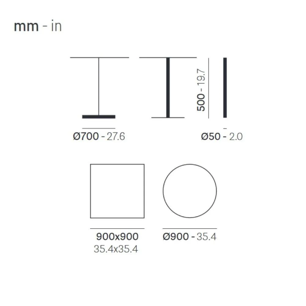 Pedrali Bold 4752 table base H.50 cm. grey