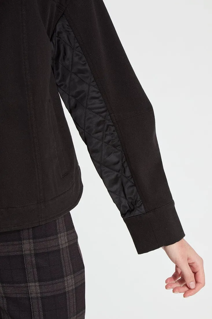 Pierce Mix Media Quilted Jacket [Black-24-3430-M9]