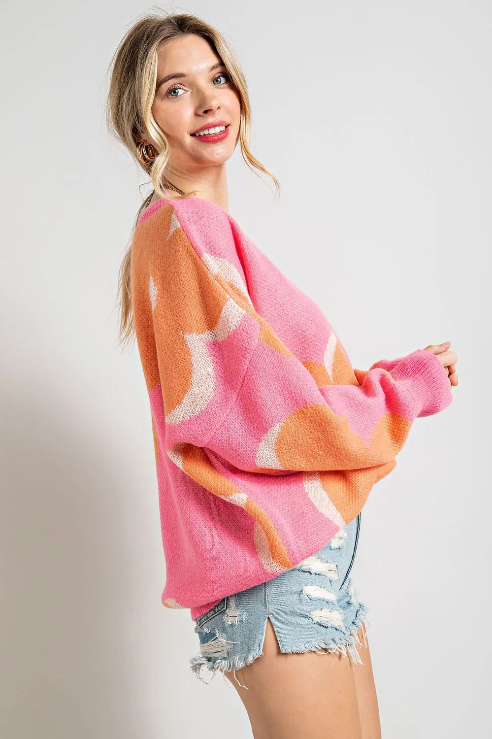 Pink Bold Floral Sweater
