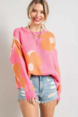 Pink Bold Floral Sweater