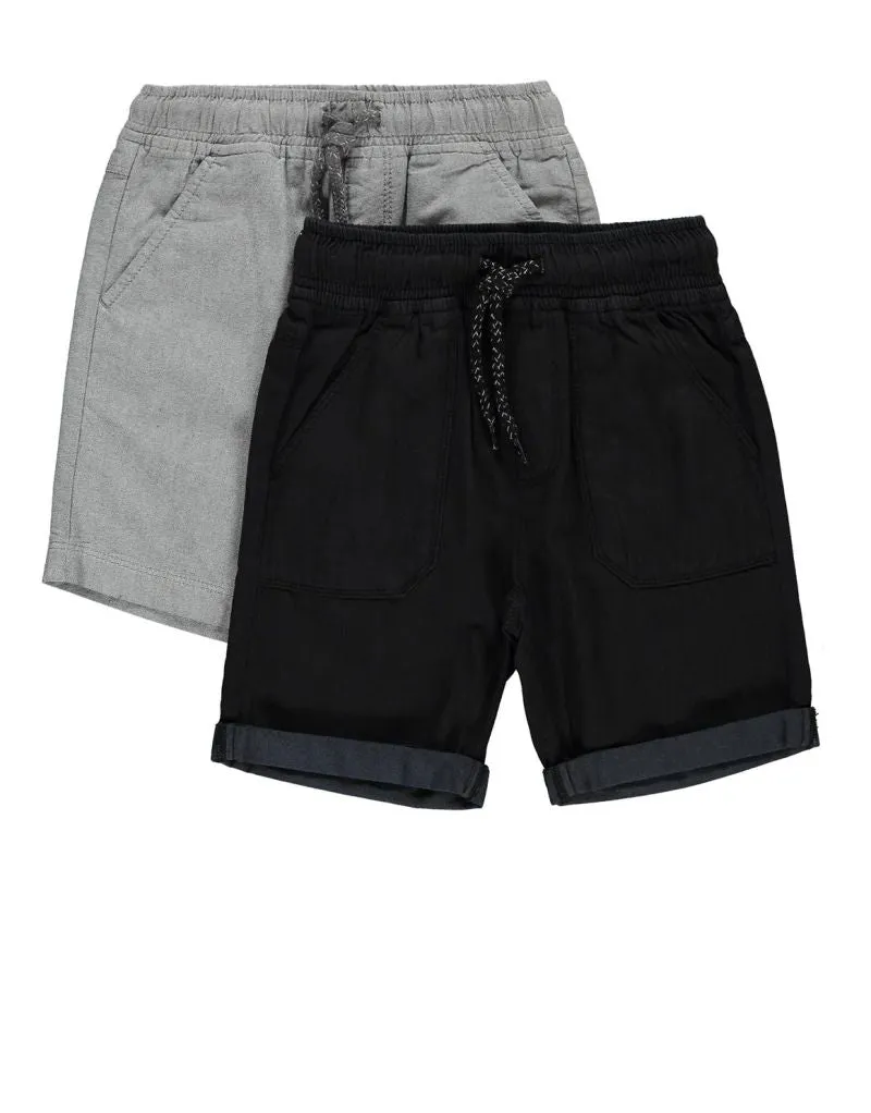Plain Drawstring Shorts 2 Pack