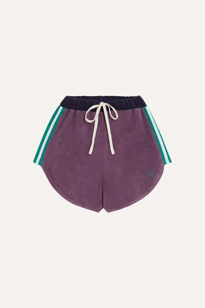 Purple Color Block Kids Shorts