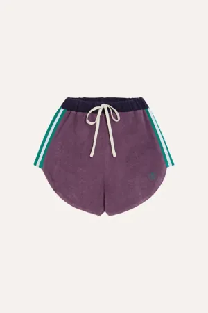 Purple Color Block Kids Shorts