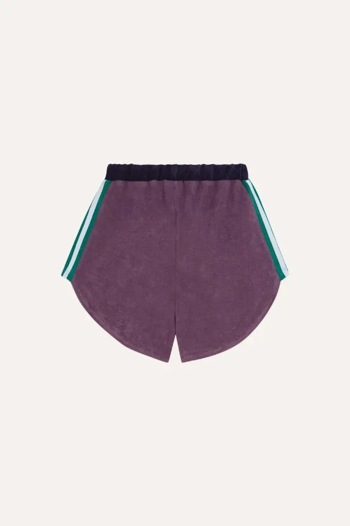 Purple Color Block Kids Shorts