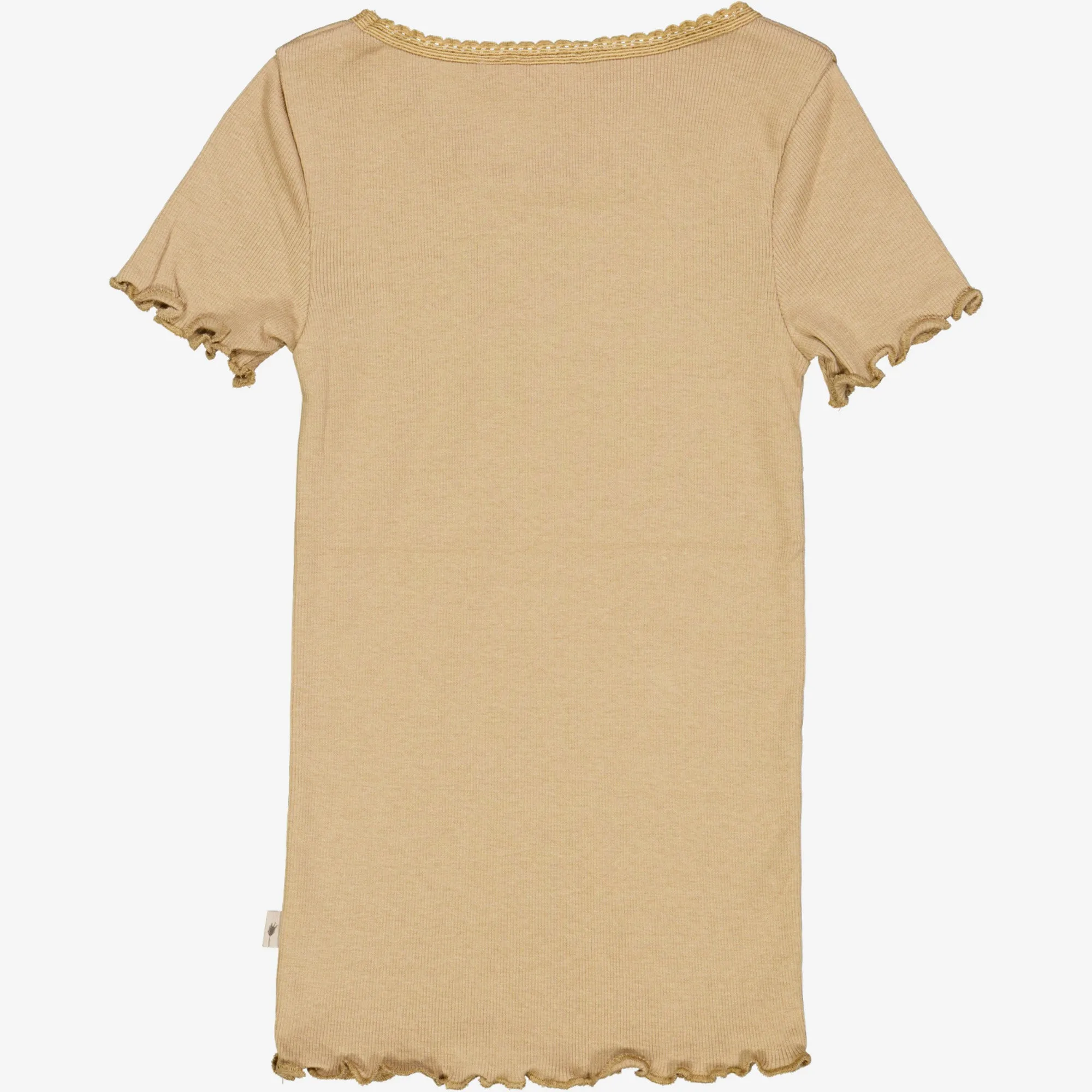 Rib T-Shirt Lace SS - latte