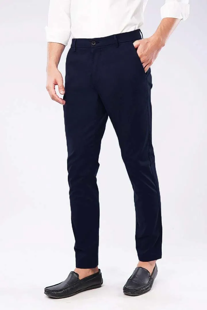 Slim Fit Chinos - Navy