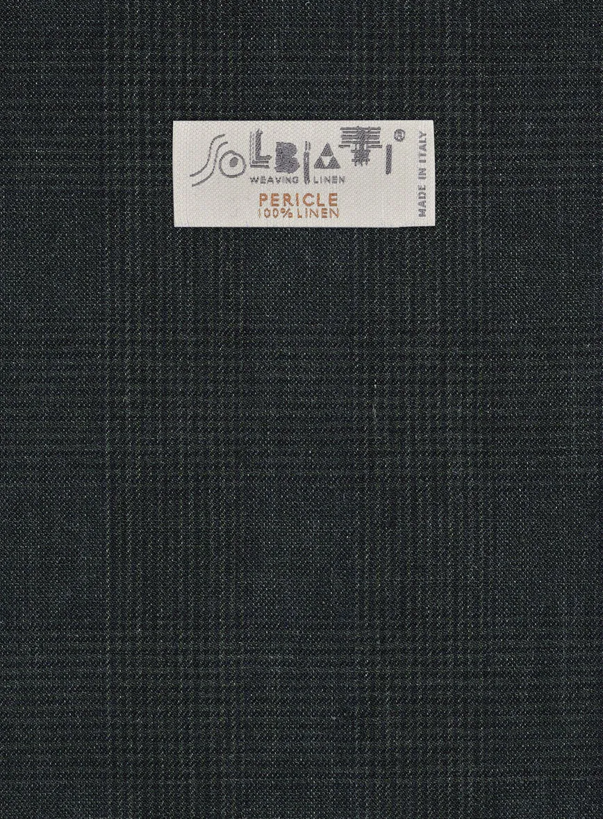 Solbiati Green Check Linen Pants