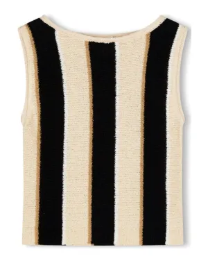 Stone Stripe Organic Cotton Blend Knit Crop Top