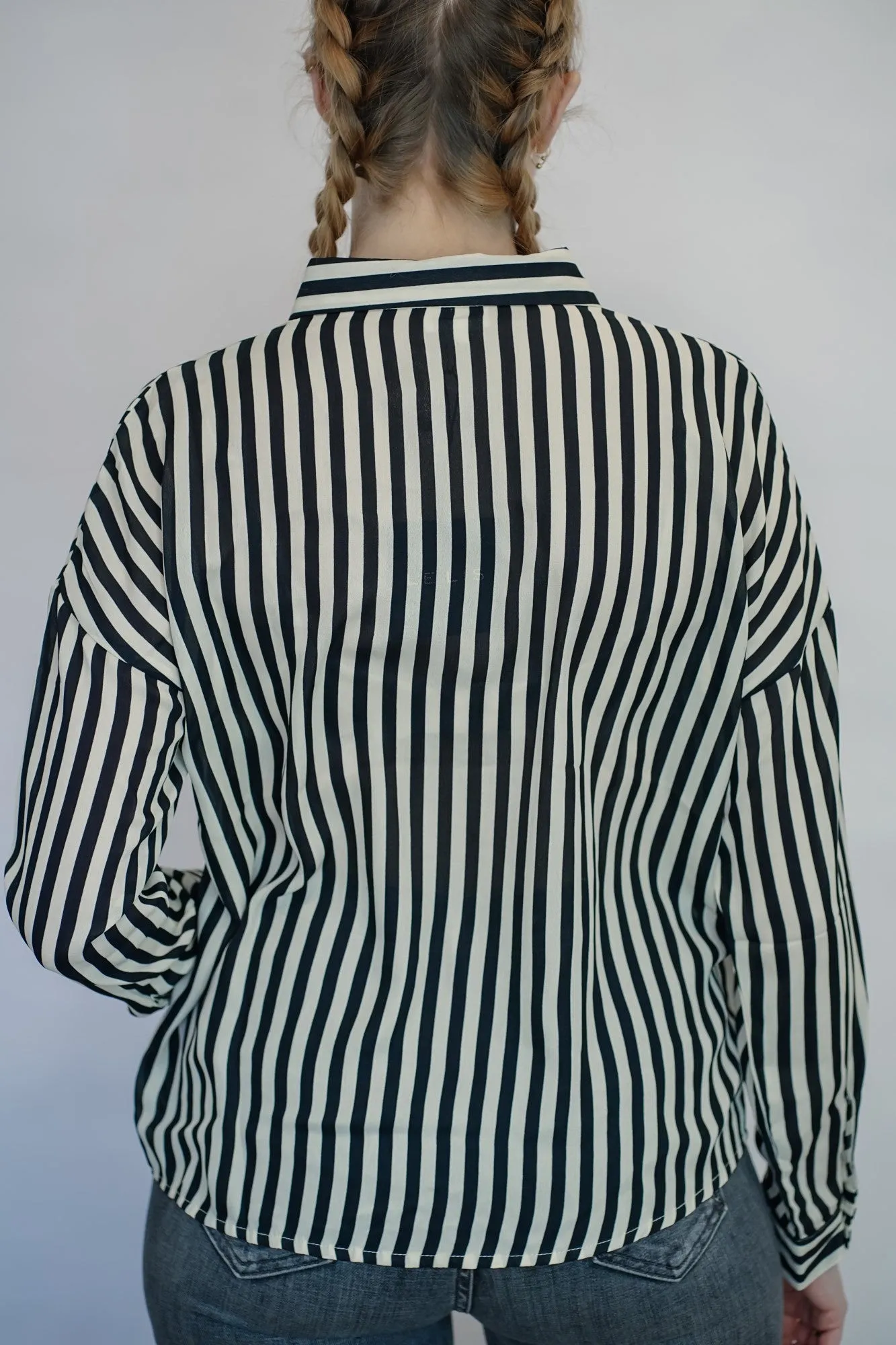 Striped Blouse (Taupe   Black)