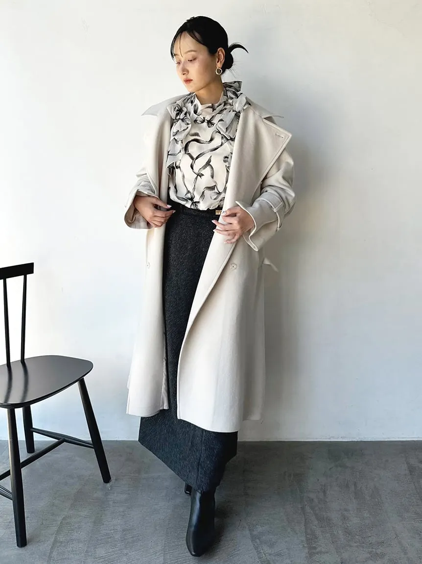Sustainable High Neck Sleeveless Ruffle Blouse