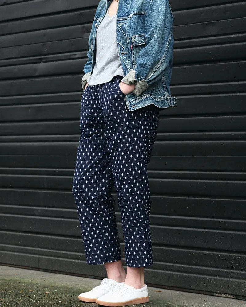ToK Pants, Kasuri Indigo with White Jyuji