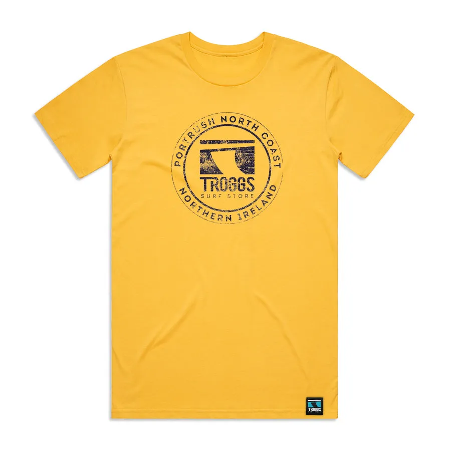 Troggs Mono Sticker T-Shirt - Alpine Yellow