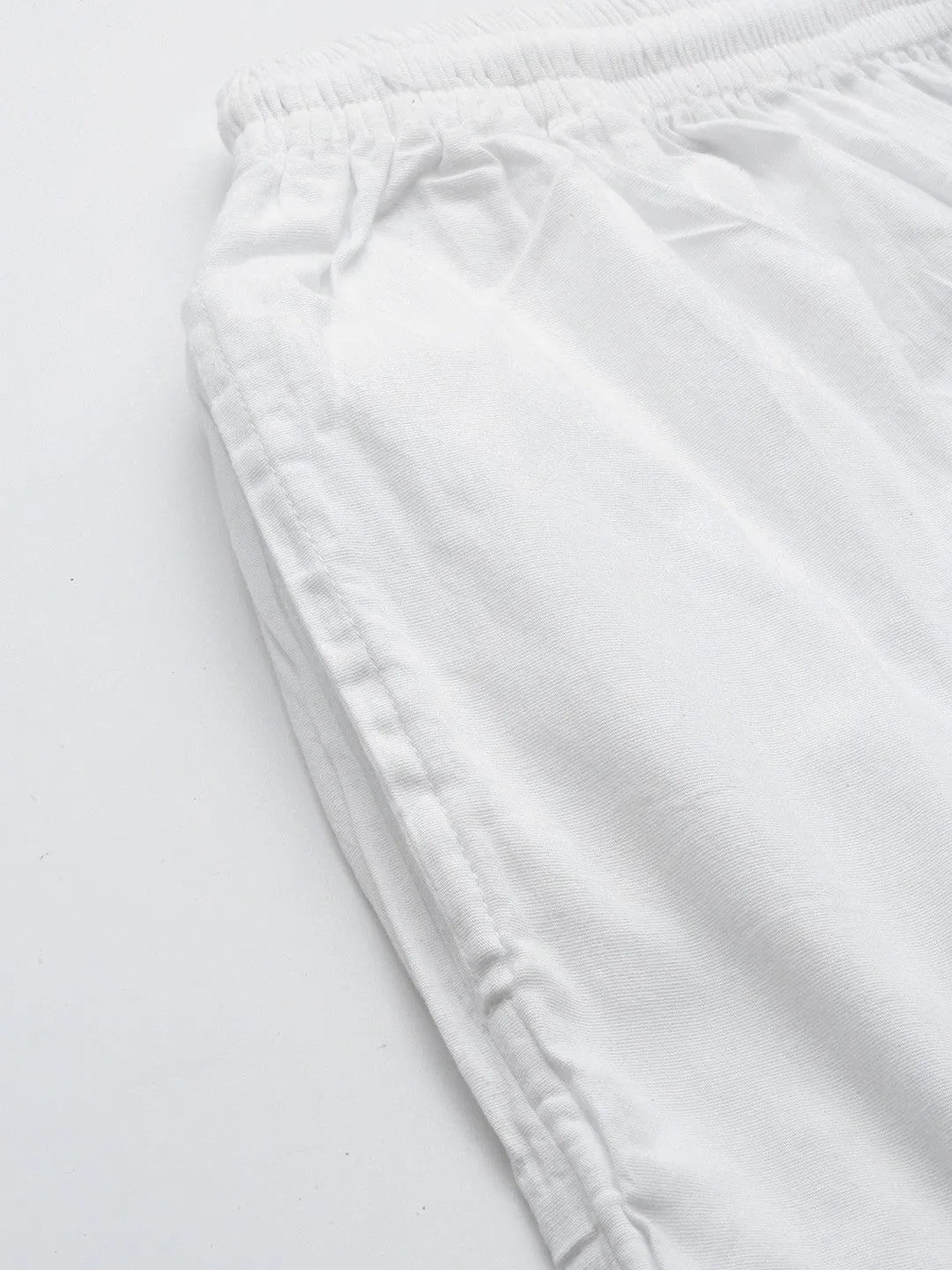 White Sustainable Cropped Trousers