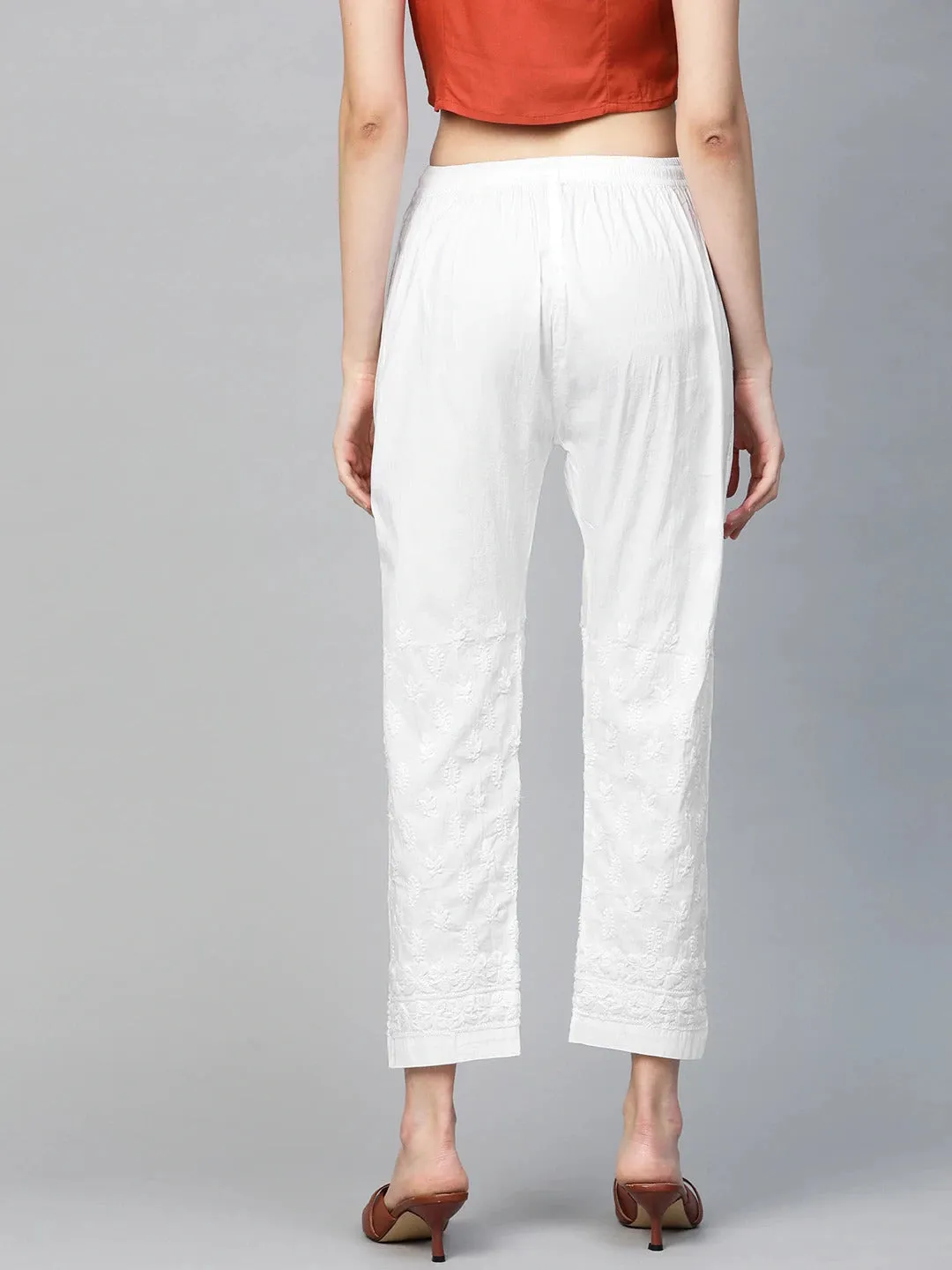 White Sustainable Cropped Trousers