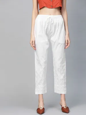 White Sustainable Cropped Trousers