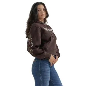 Wrangler Women's Logo Hoodie In Dark Brown