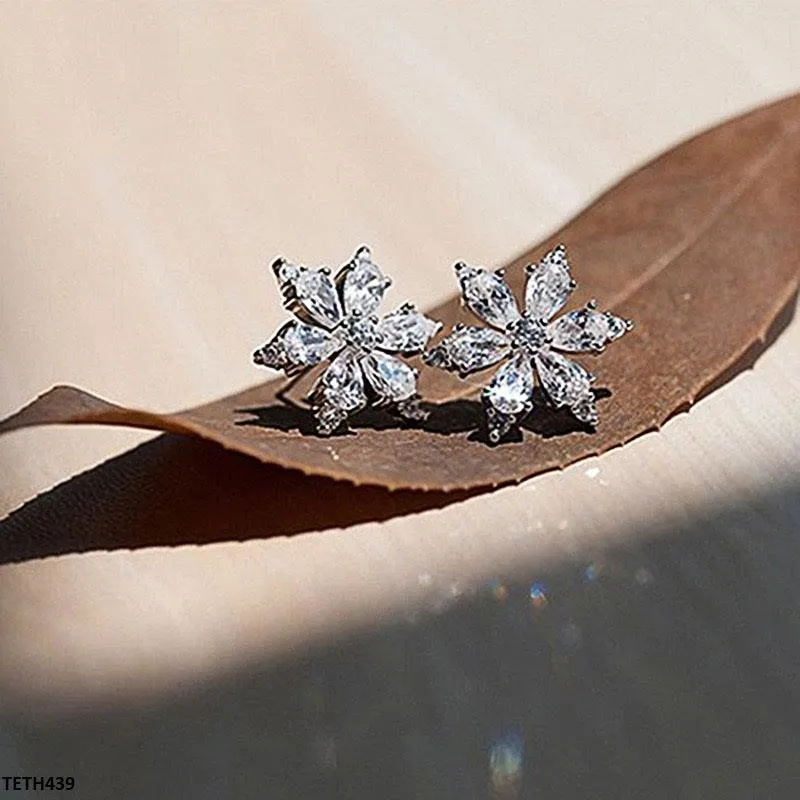 Zirconia Flower Tops Pair