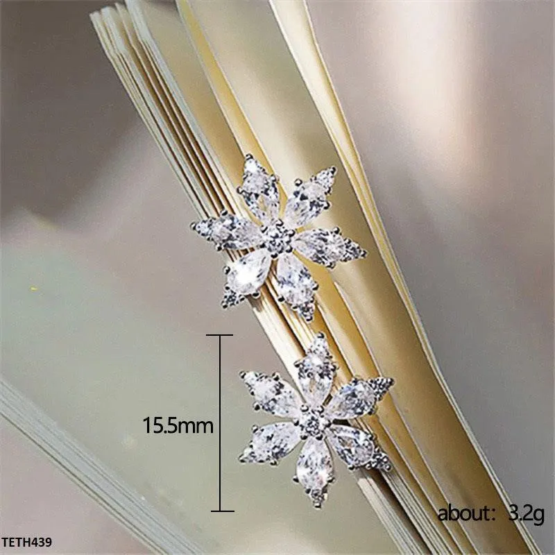 Zirconia Flower Tops Pair